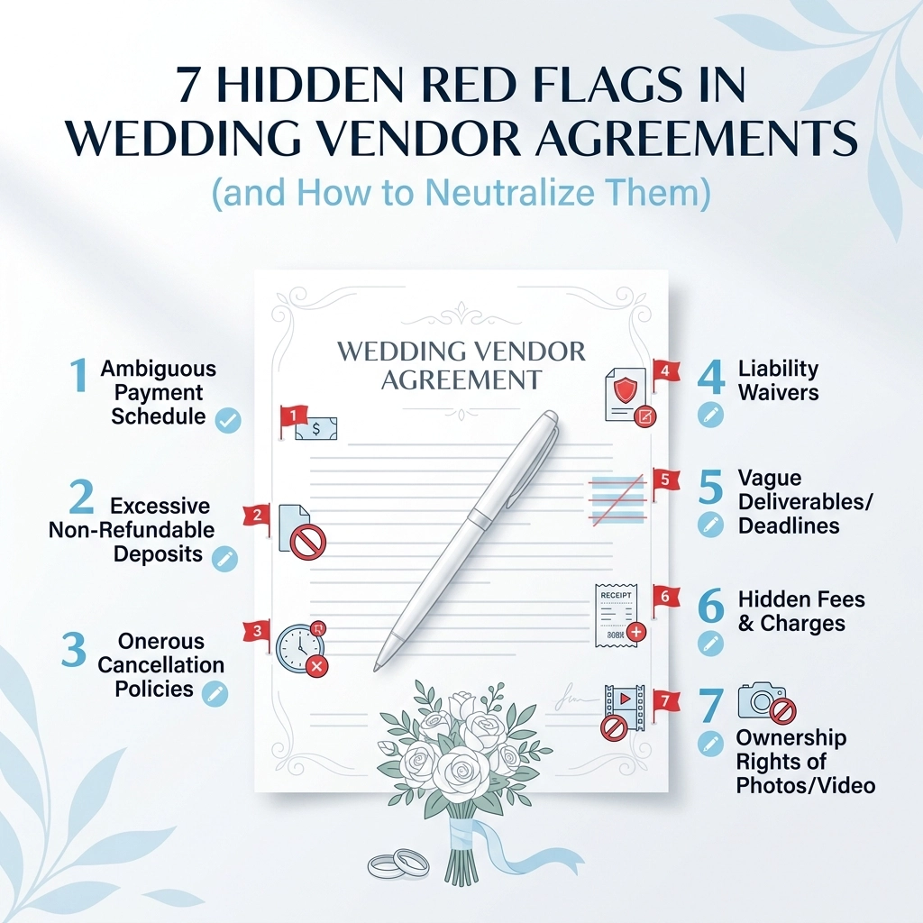7 Hidden Red Flags in Wedding Vendor Agreements (and How to Neutralize Them)
